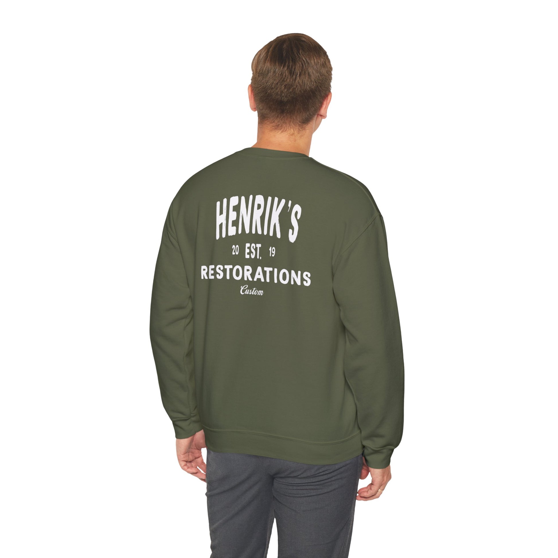 Henriks Restorations Crewneck Sweatshirt - White Print