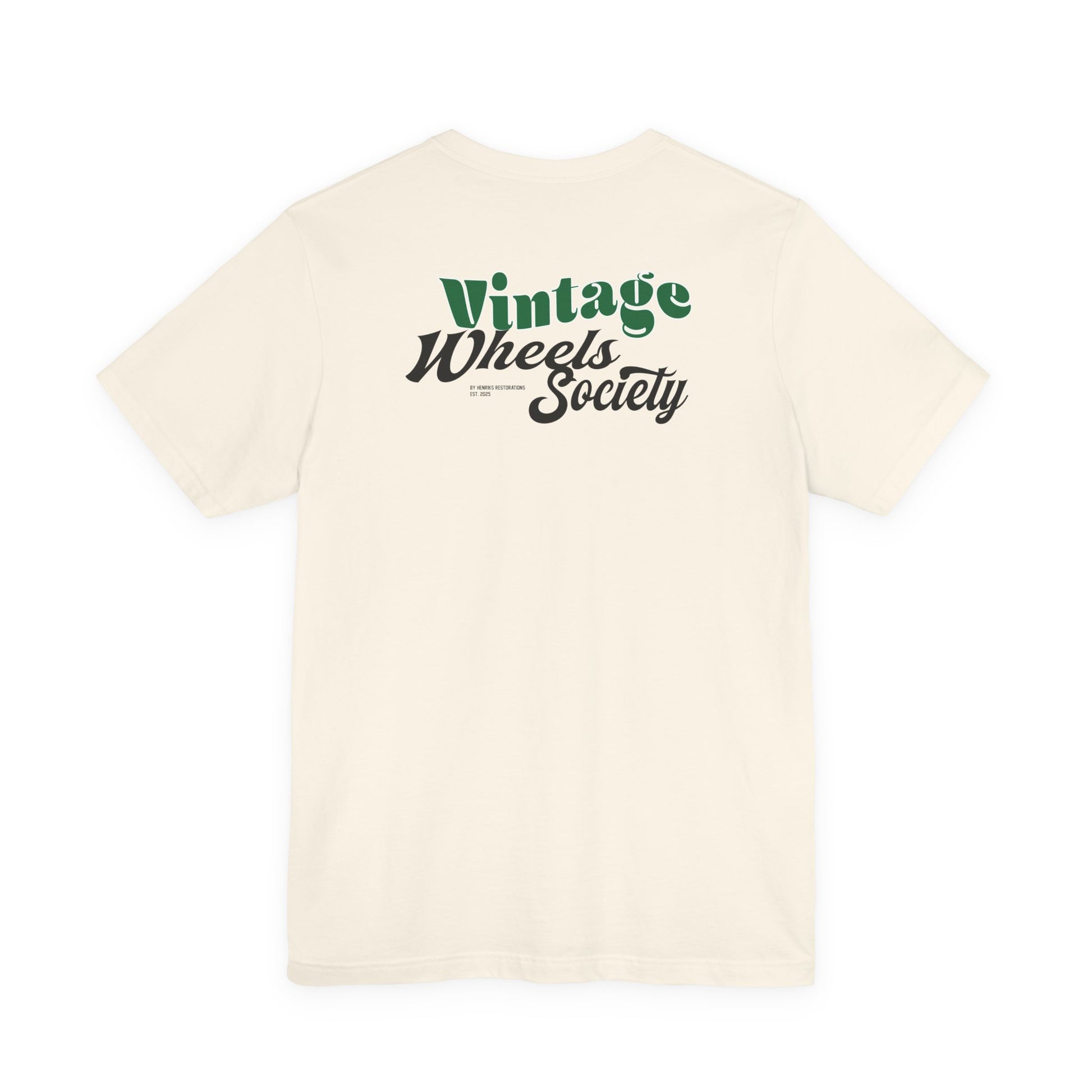 (EU) - Vintage Wheels Society Tee: Perfect for Car Enthusiasts, Summer Festivals, Road Trips, Gift for Him or Her, Casual Wear, Vintage Style