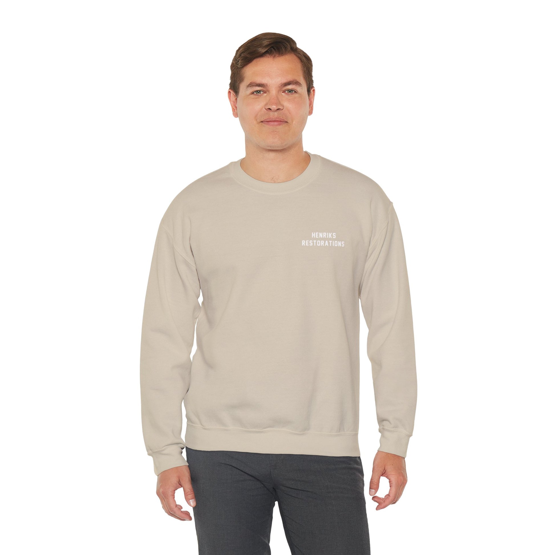 Henriks Restorations Crewneck Sweatshirt - White Print