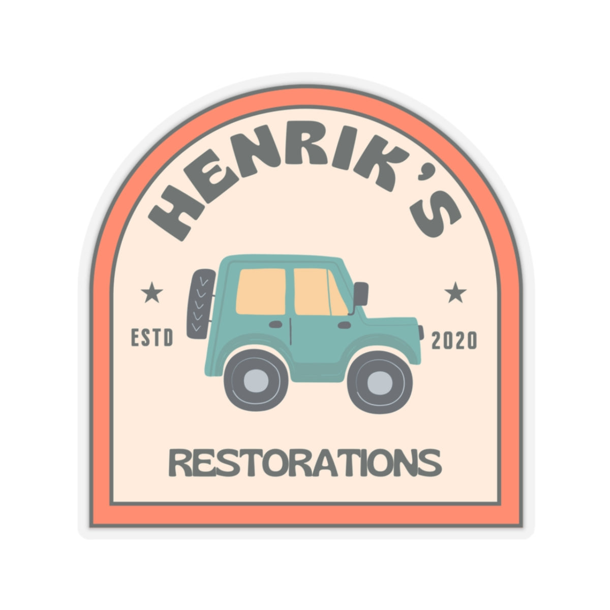 Henriks Restorations 70's transparent sticker