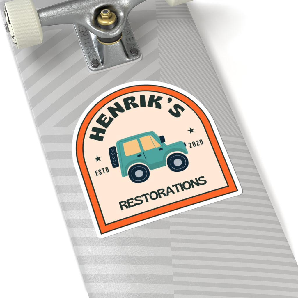 Henriks Restorations 70's transparent sticker