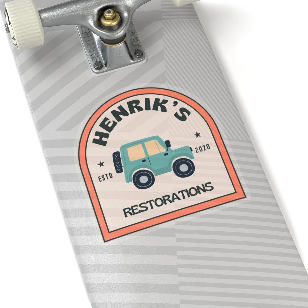 Henriks Restorations 70's transparent sticker