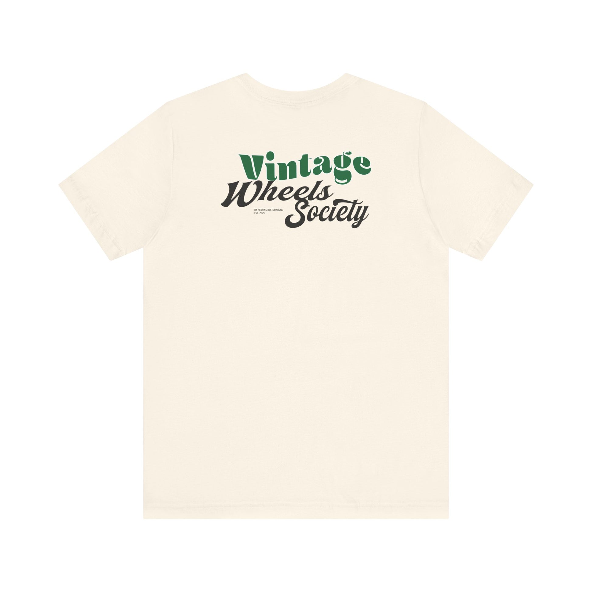 (EU) - Vintage Wheels Society Tee: Perfect for Car Enthusiasts, Summer Festivals, Road Trips, Gift for Him or Her, Casual Wear, Vintage Style
