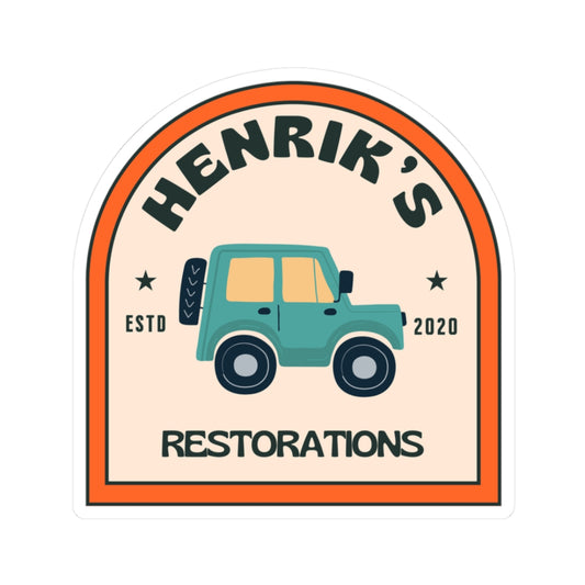 Henriks Restorations 70's transparent sticker