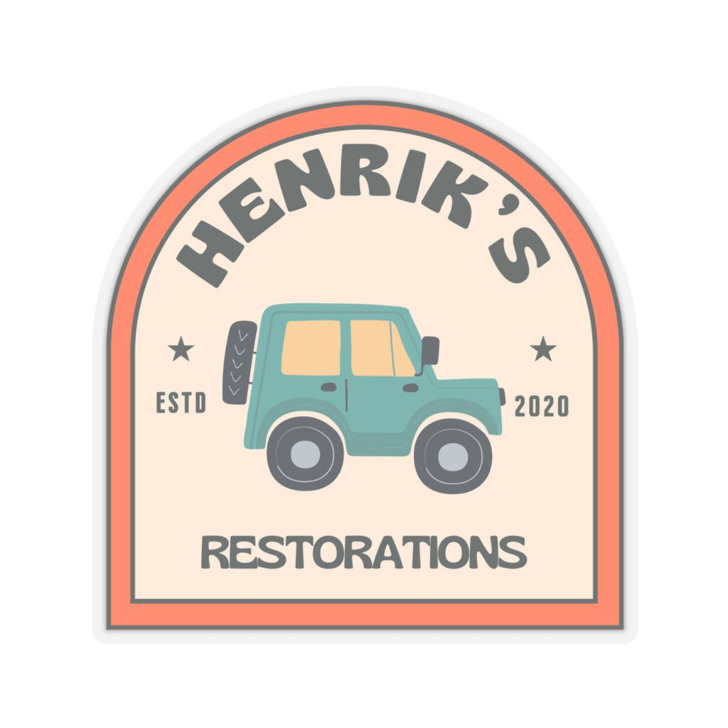 Henriks Restorations 70's transparent sticker
