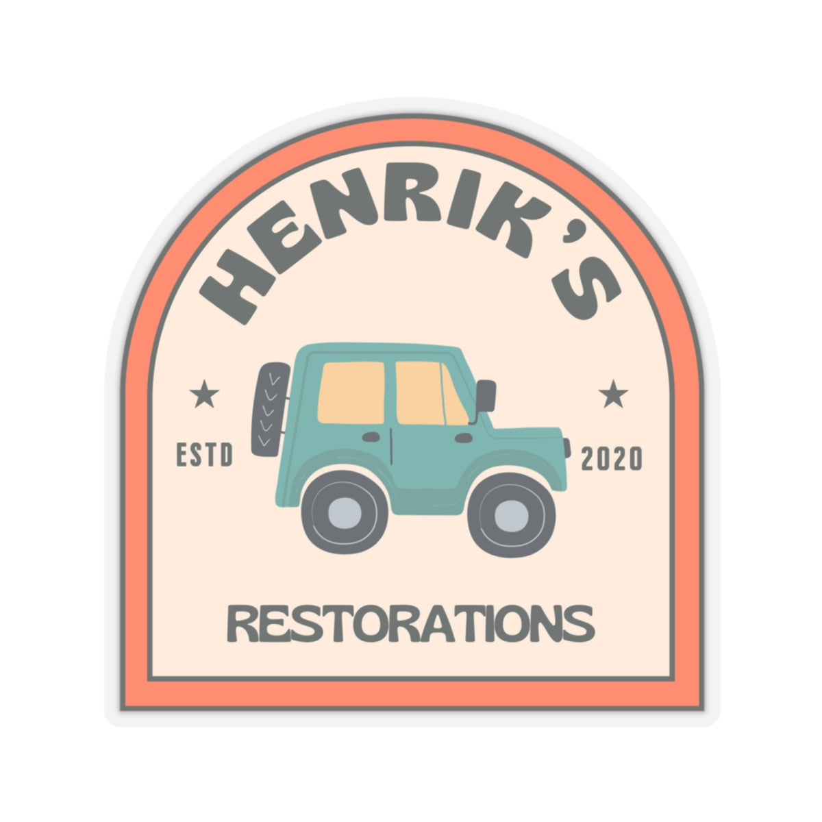 Henriks Restorations 70's transparent sticker