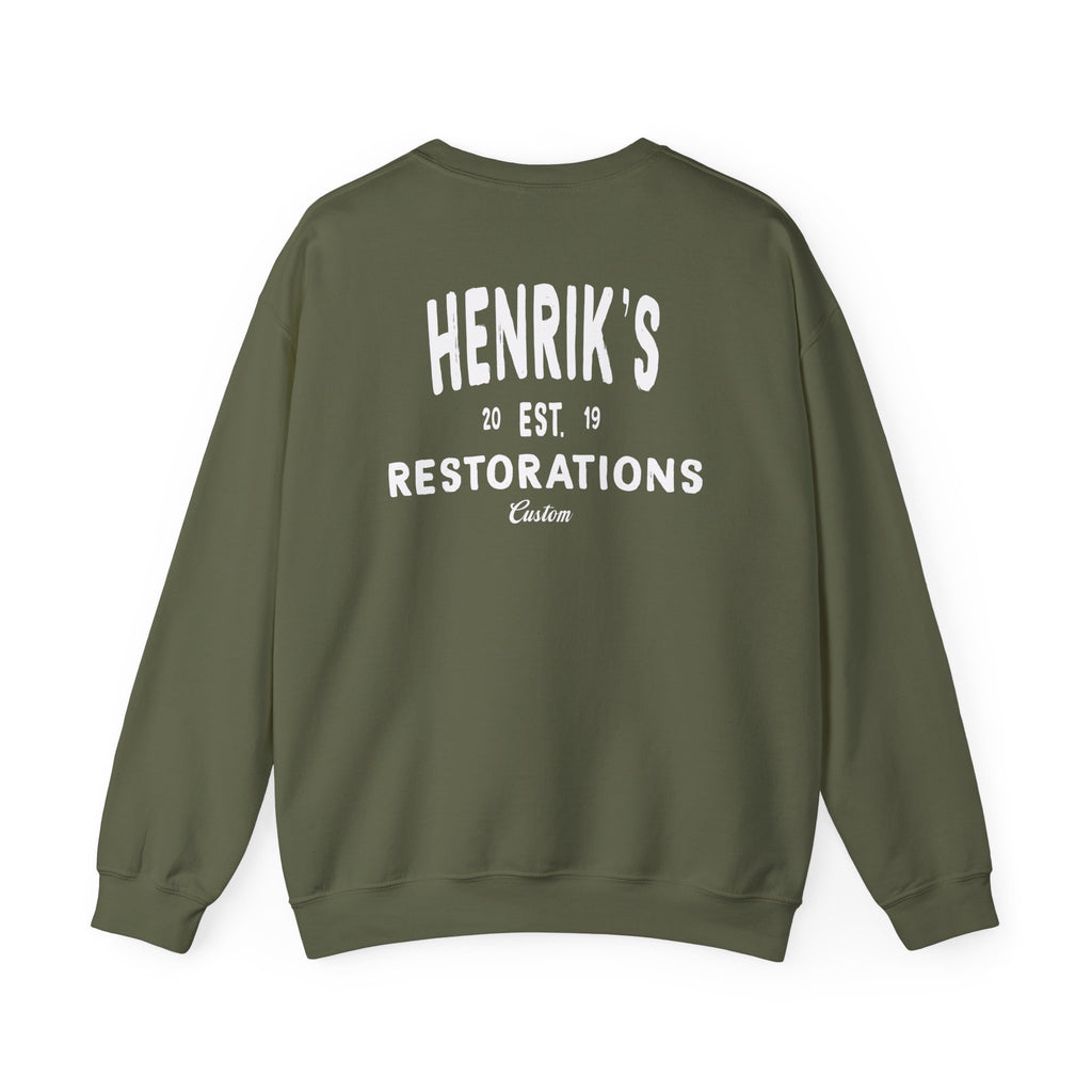 Henriks Restorations Crewneck Sweatshirt - White Print