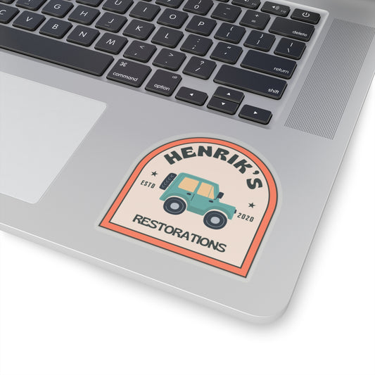 Henriks Restorations 70's transparent sticker