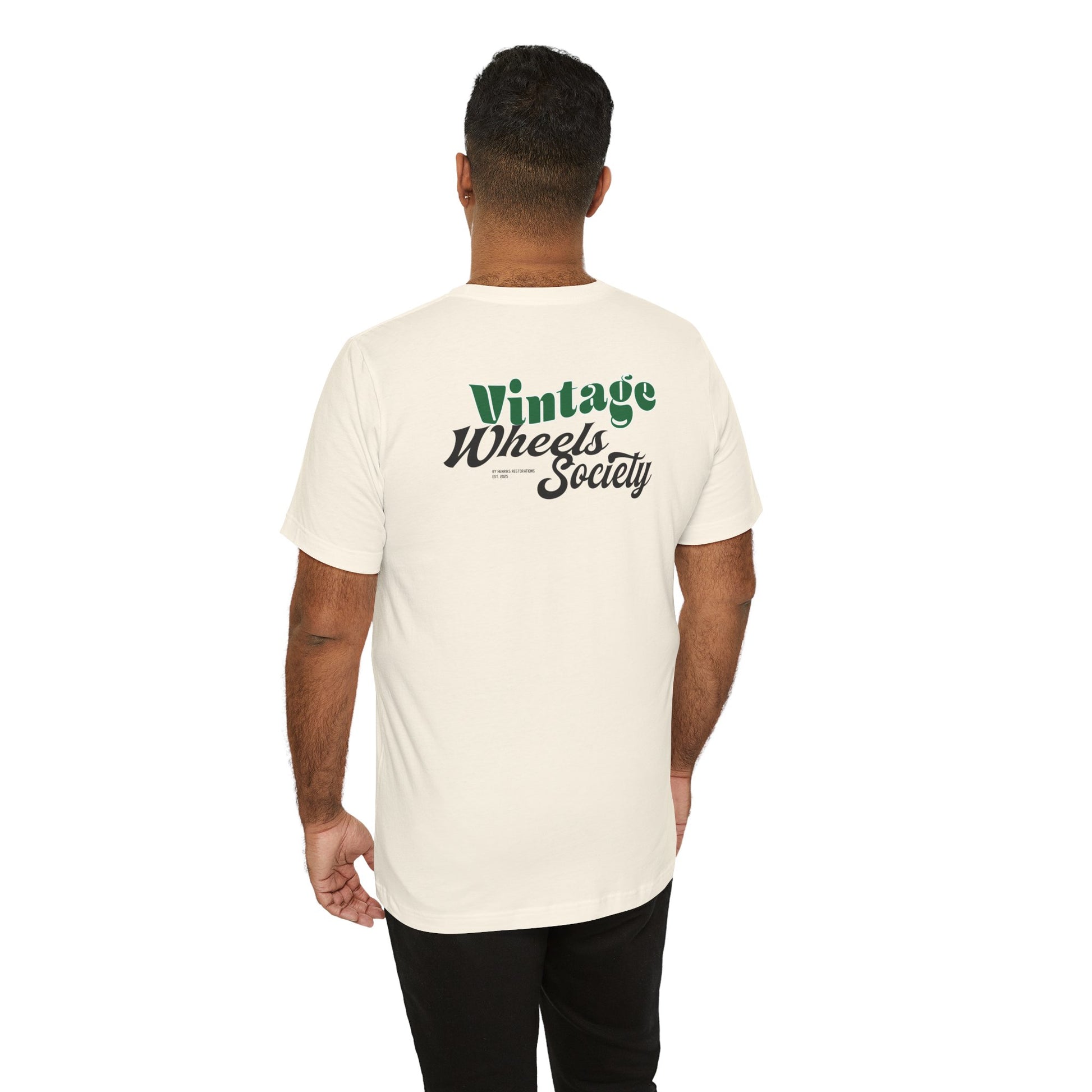 (EU) - Vintage Wheels Society Tee: Perfect for Car Enthusiasts, Summer Festivals, Road Trips, Gift for Him or Her, Casual Wear, Vintage Style
