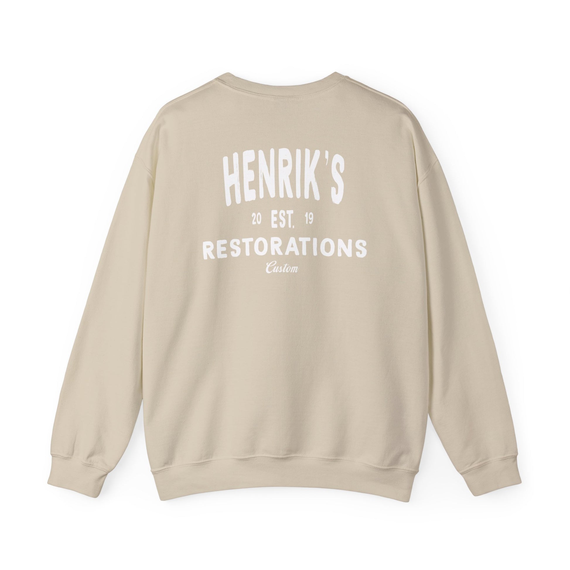 Henriks Restorations Crewneck Sweatshirt - White Print