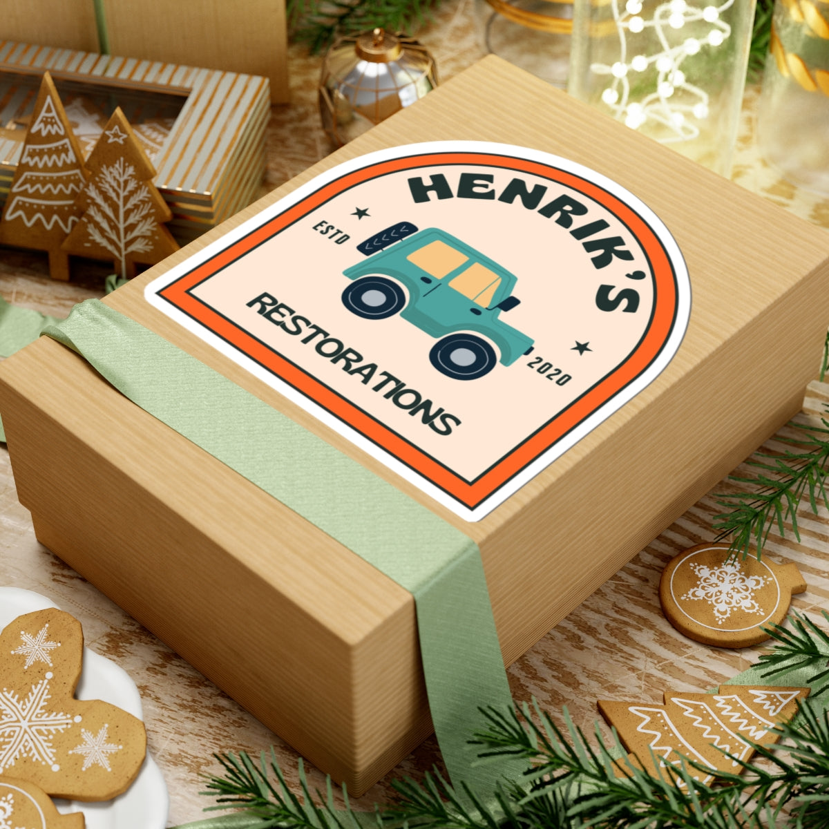 Henriks Restorations 70's transparent sticker